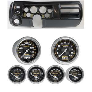 69 Chevelle Carbon Dash Carrier w/ Auto Meter 5" Carbon Fiber Gauges w/ Astro