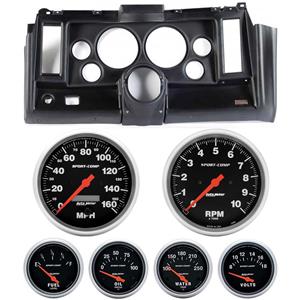 69 Camaro Black Dash Carrier w/Auto Meter Sport Comp Electric 5" Gauges