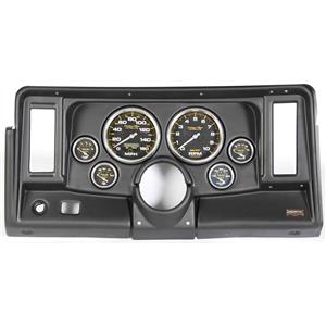 69-76 Nova Black Dash Carrier w/Auto Meter Carbon 5" Gauges