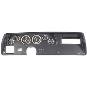 70-72 Chevelle SS Black Dash Carrier w/Auto Meter Carbon Fiber Gauges
