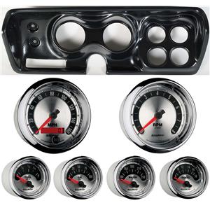 71-74 Mopar B Body Carbon Dash Carrier w/ Auto American Muscle Gauges
