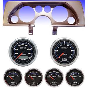 90-92 Camaro Silver Dash Carrier w/ Auto Meter Cobalt Gauges
