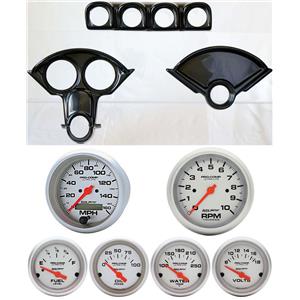 55-56 Bel Air Carbon Dash Carrier w/Auto Meter Ultra Lite Electric Gauges