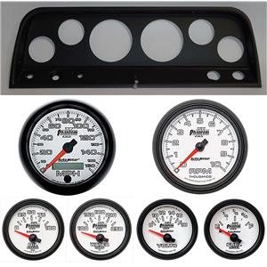 65-66 Chevy Truck Black Dash Carrier w/ Auto Meter Phantom II Gauges