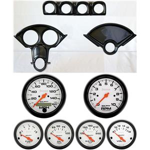 55-56 Bel Air Carbon Dash Carrier w/Auto Meter Phantom Electric Gauges