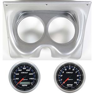 67 68 F Body Silver Dash Carrier w/Auto Meter 5" Cobalt Gauges