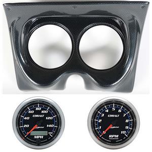 67 68 F Body Carbon Dash Carrier w/Auto Meter 5" Cobalt Gauges