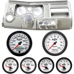 69 Chevelle Silver Dash Carrier w/ Auto Meter 5" Phantom II Gauges w/ Astro
