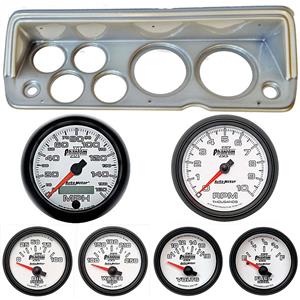 70-76 Mopar A Body Silver Dash Carrier w/ Auto Meter Phantom II Gauges