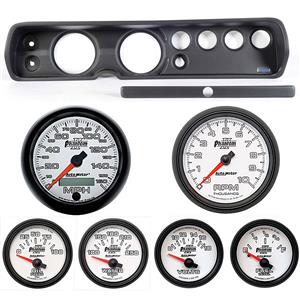 65 Chevelle Black Dash Carrier w/ Auto Meter 5"  Phantom II Gauges