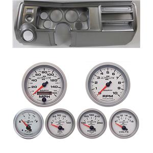 69 Chevelle Silver Dash Carrier w/ Auto Meter 5" Ultra Lite II Gauges w/ Astro