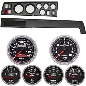 68-70 Mopar B Body Black Dash Carrier w/ Auto Meter Sport Comp II Gauges