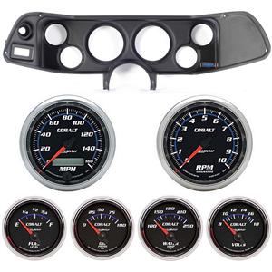 70-78 Camaro Black Dash Carrier w/ Auto Meter Cobalt Gauges