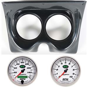 67 68 F Body Carbon Dash Carrier w/Auto Meter 5" NV Gauges