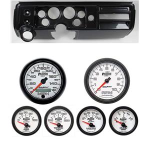 68 Chevelle Carbon Dash Carrier w/ Auto Meter 3-3/8" Phantom II Gauges