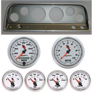 65-66 Chevy Truck Silver Dash Carrier w/ Auto Meter C2 Gauges