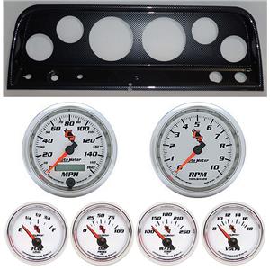 65-66 Chevy Truck Carbon Dash Carrier w/ Auto Meter C2 Gauges