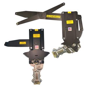 1969 Chevelle 2DR Front & Rear Power Window Kit w Nu-Cranks Switches Large Round