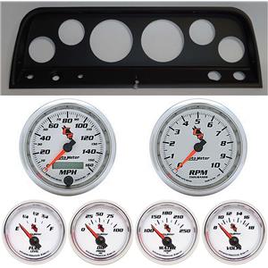 65-66 Chevy Truck Black Dash Carrier w/ Auto Meter C2 Gauges