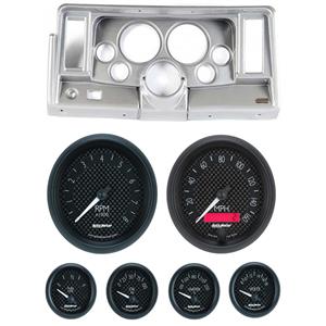 69-76 Nova Silver Dash Carrier w/ Auto Meter GT 5" Gauges