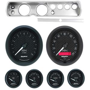 65 Chevelle Silver Dash Carrier w/ Auto Meter 5"  GT Gauges