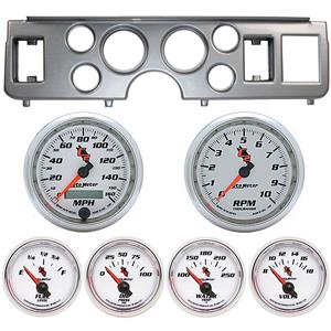 79-86 Mustang Silver Dash Carrier w/ Auto Meter C2 Gauges