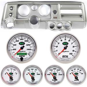 68 Chevelle Silver Dash Carrier w/ Auto Meter 5" NV Gauges w/ Astro