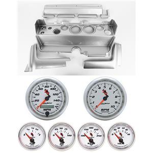 70-74 Mopar E-Body Silver Dash Gauge Carrier w/ Auto Meter C2 Gauges