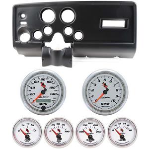 69 Pontiac Firebird Black Dash Carrier w/ Auto Meter C2 Gauges