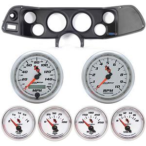 70-78 Camaro Black Dash Carrier w/ Auto Meter C2 Gauges