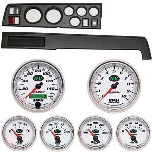 68-70 Mopar B Body Black Dash Carrier w/ Auto Meter NV Electric Gauges