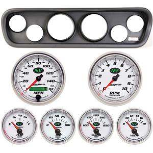 64-66 Mustang Black Dash Carrier w/ Auto Meter NV Gauges