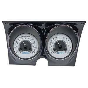 Dakota Digital 67 Chevy Camaro Analog Gauges Silver Alloy White VHX-67C-CAC-S-W