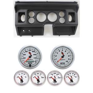 80-86 Ford Truck Black Dash Carrier w/ Auto Meter 3-3/8" C2 Gauges