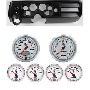 68 Chevelle Black Dash Carrier w/ Auto Meter 3-3/8" C2 Gauges