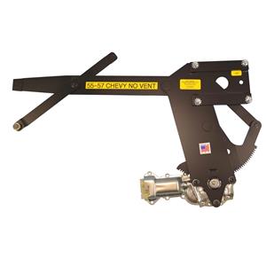 1955-1957 2DR Front No Vent Power Window Kit with Nu-Cranks Switches Large Round