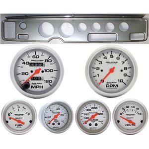 70-81 Firebird Silver Dash Carrier w/Auto Meter Ultra Lite Mechanical Gauges