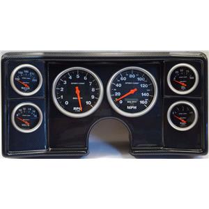 78-81 Chevy G Body Carbon Dash Carrier w/ Auto Meter Sport Comp Electric Gauges