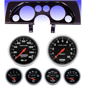 90-92 Camaro Carbon Dash Carrier w/ Auto Meter Sport Comp Electric Gauges