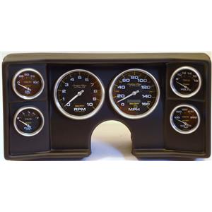 78-81 Chevy G Body Black Dash Carrier w/ Auto Meter Carbon Gauges