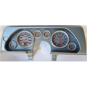 90-92 Camaro Silver Dash Carrier w/ Auto Meter Ultra Lite Electric Gauges