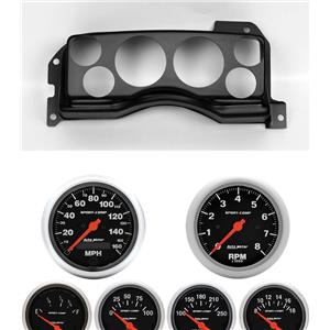 90-93 Mustang Black Dash Carrier w/ Auto Meter Sport Comp Electric Gauges