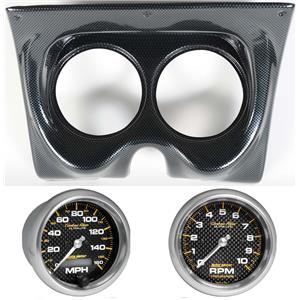 67 68 F Body Carbon Dash Carrier w/Auto Meter 5" Carbon Fiber Gauges