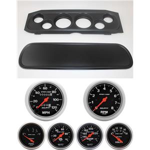 69-70 Cougar Black Dash Carrier w/ Auto Meter Sport Comp Mechanical Gauges