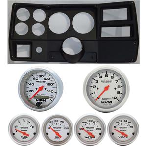 84-87 Chevy Truck Black Dash Carrier w/ Auto Meter Ultra Lite Electric 5" Gauges