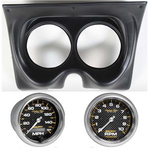 67 68 F Body Black Dash Carrier w/Auto Meter 5" Carbon Fiber Gauges