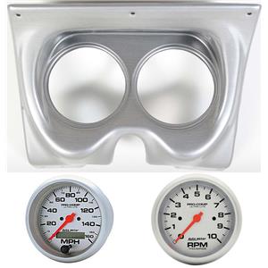 67 68 F Body Silver Dash Carrier w/Auto Meter 5" Ultra Lite Electric Gauges