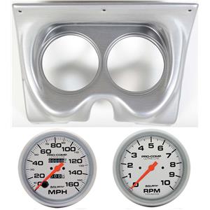 67 68 F Body Silver Dash Carrier w/Auto Meter 5" Ultra Lite Mechanical Gauges