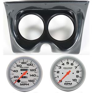 67 68 F Body Carbon Dash Carrier w/Auto Meter 5" Ultra Lite Mechanical Gauges
