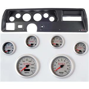 70-72 Chevelle SS Black Dash Carrier Concorse Silver Face Gauges